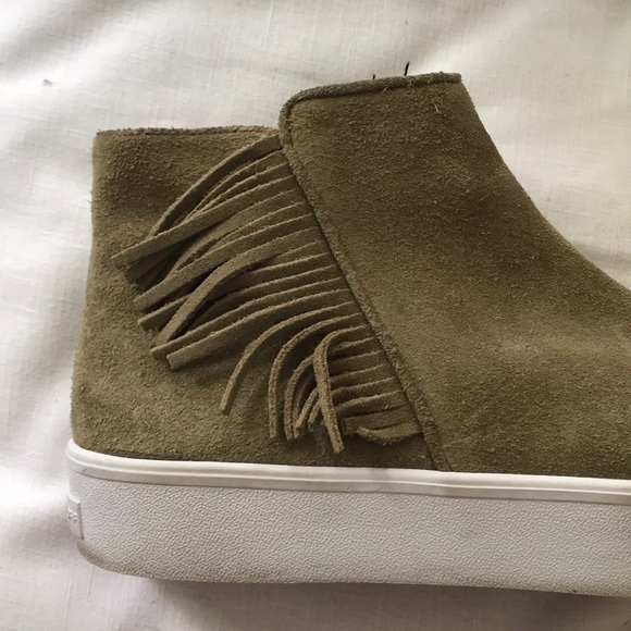 Rebecca Minkoff Tan Suede Platform Booties 💫 Sz 8 - Picture 5 of 10